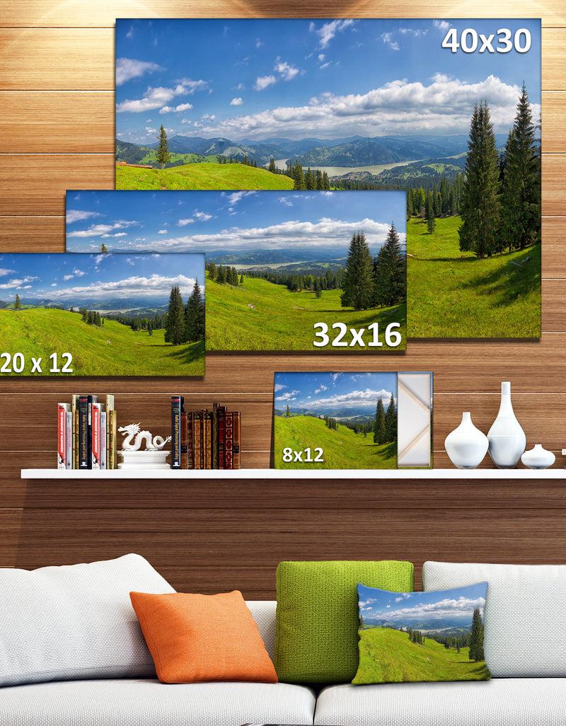 DesignQ Summer In Ceahlau Mountains - Landscape Canvas Wall Artwork