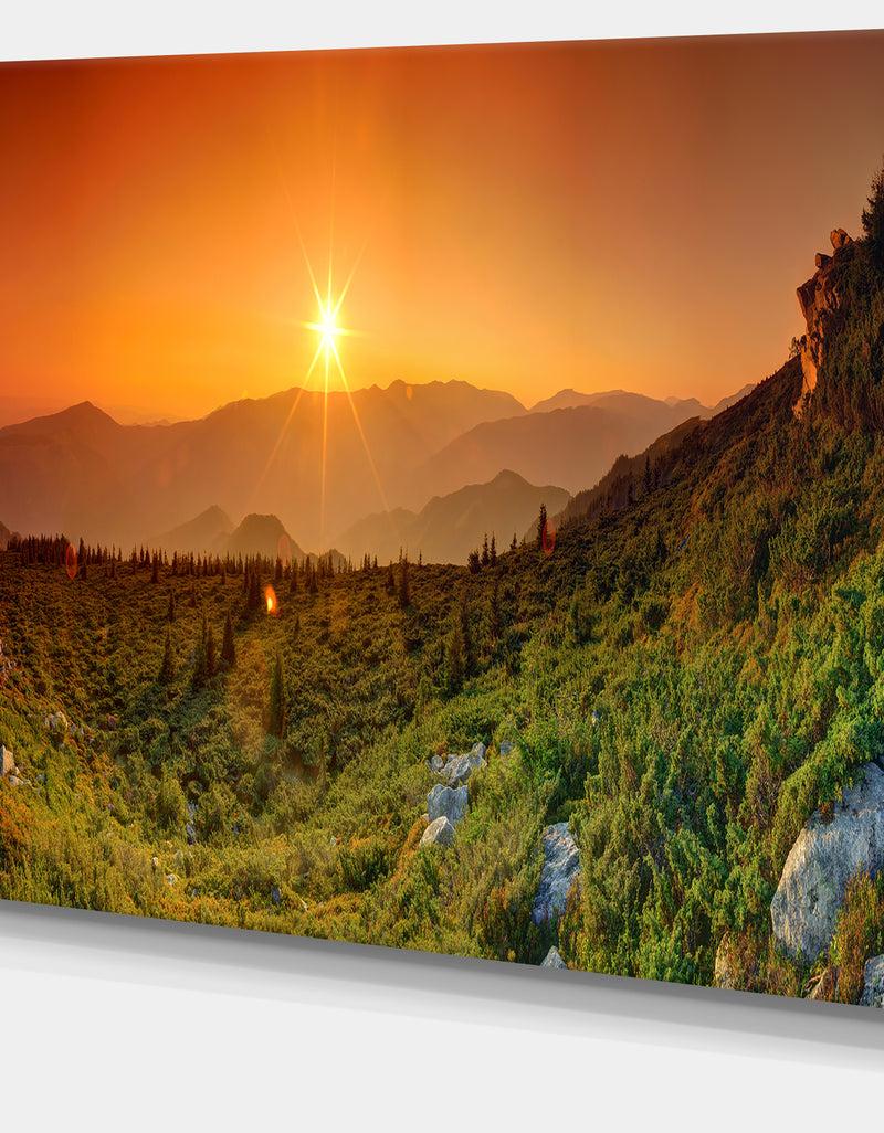 DesignQ Summer In Mountains Panorama - Abstract Wall Art Canvas