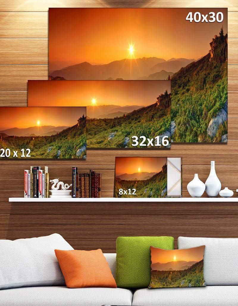 DesignQ Summer In Mountains Panorama - Abstract Wall Art Canvas