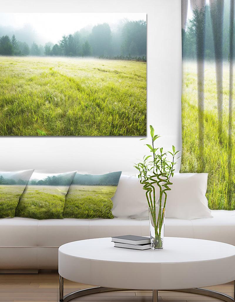 DesignQ Summer meadow - Lake Landscapes Photographic on wrapped Canvas