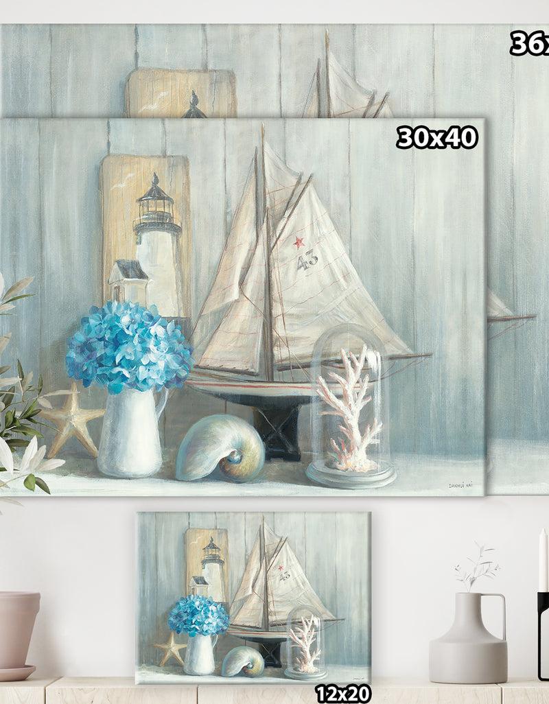 DesignQ Summer Nautical House - Nautical & Coastal Canvas Art