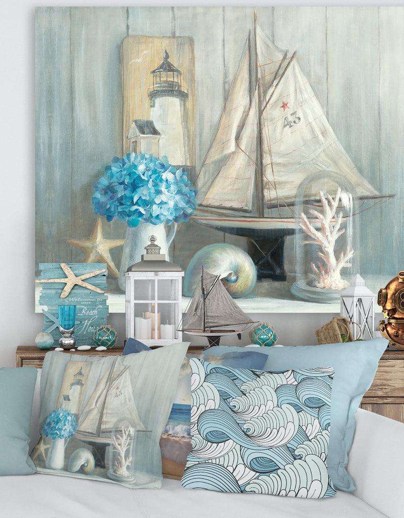 DesignQ Summer Nautical House - Nautical & Coastal Canvas Art
