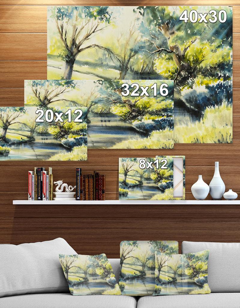 DesignQ Summer Rural - Landscapes Painting Print On Wrapped Canvas