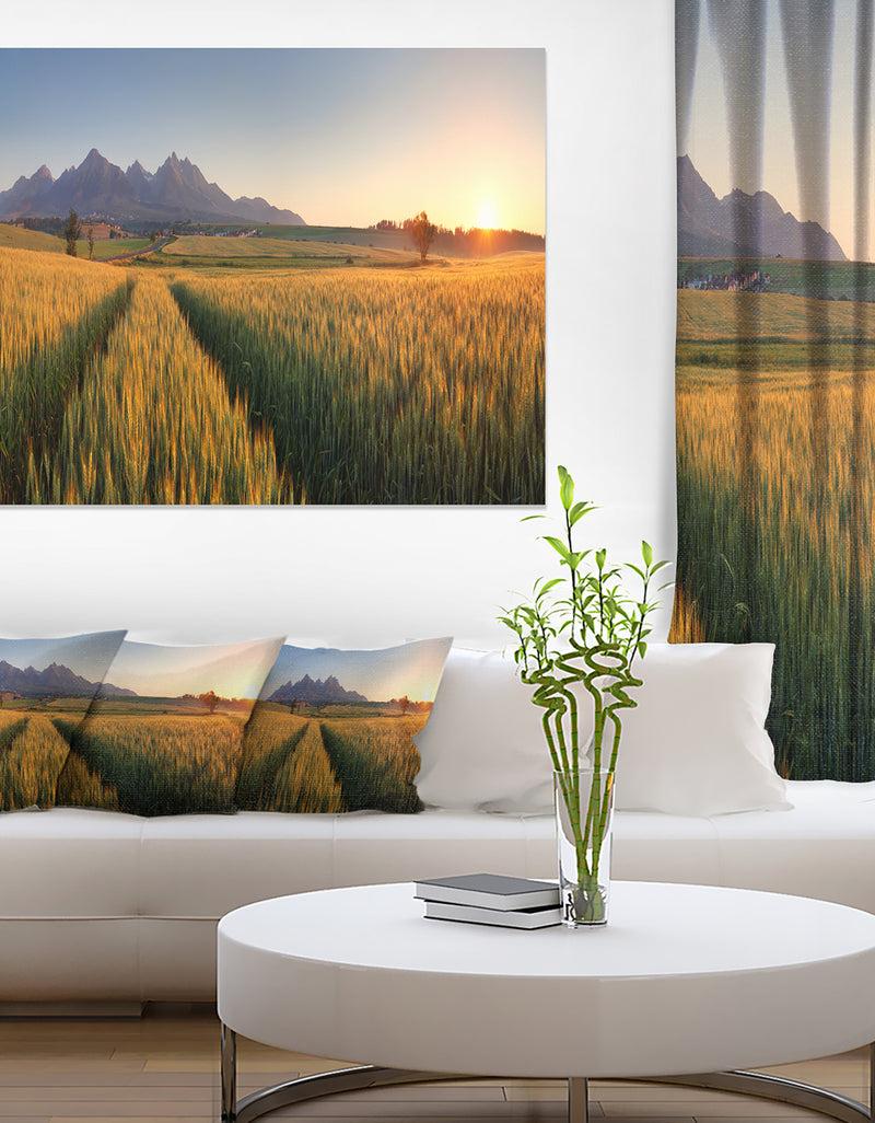 DesignQ Summer Wheat Fields Slovakia - Landscape Artwork Canvas