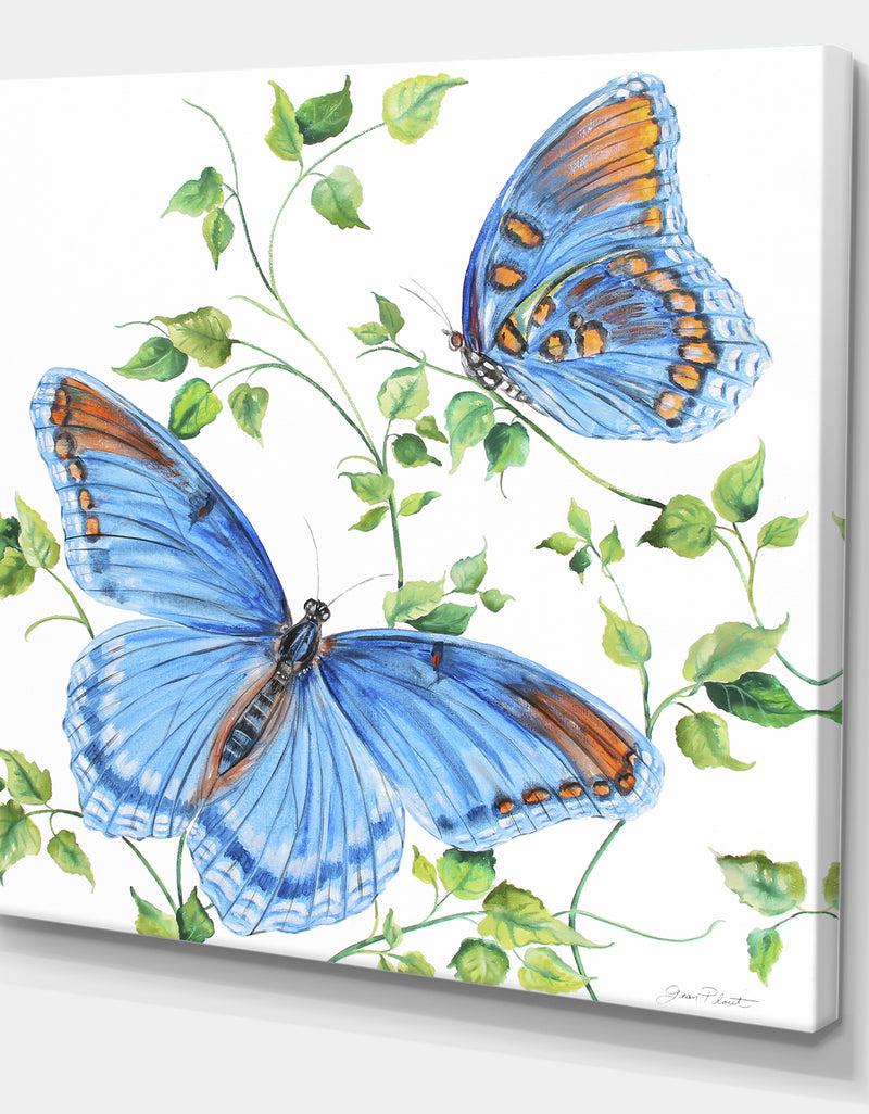 DesignQ Summertime Butterflies C - Cottage Premium Canvas Wall Art