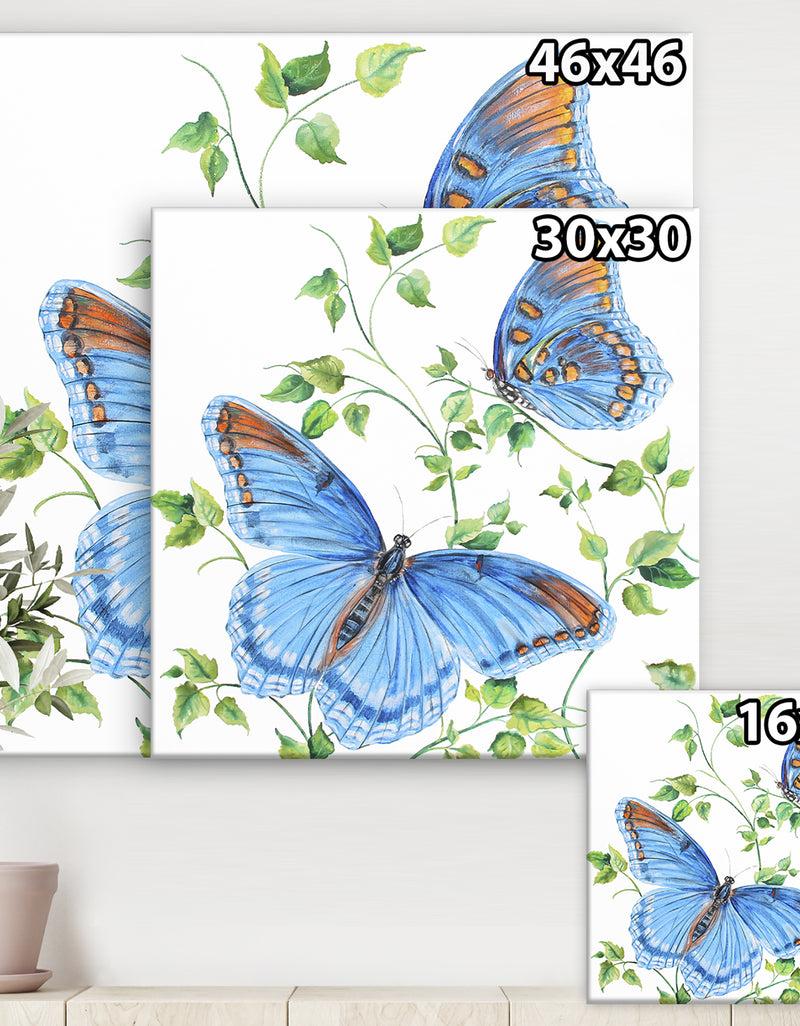 DesignQ Summertime Butterflies C - Cottage Premium Canvas Wall Art