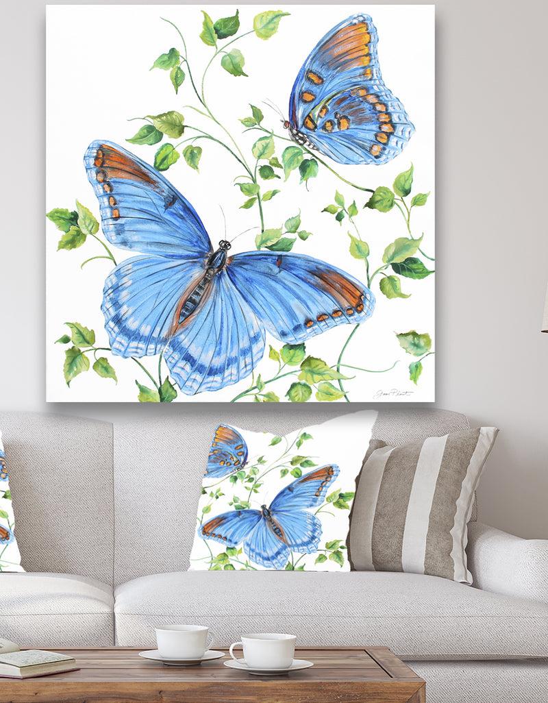 DesignQ Summertime Butterflies C - Cottage Premium Canvas Wall Art