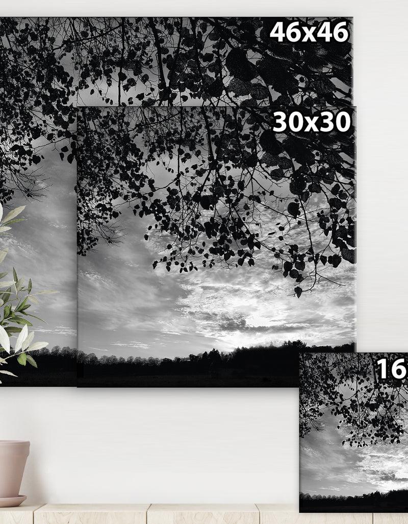 DesignQ Sundown Square B&W - Cottage Premium Canvas Wall Art