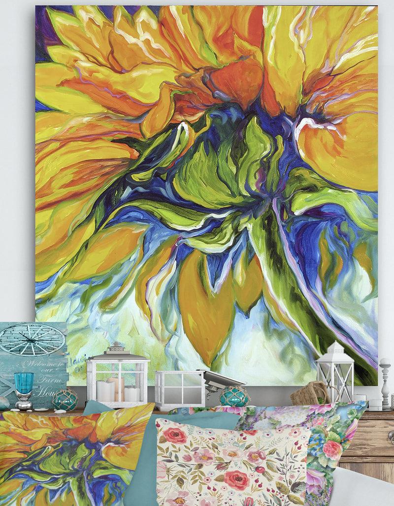 DesignQ Sunflower In July - Cottage Gallery-wrapped Canvas