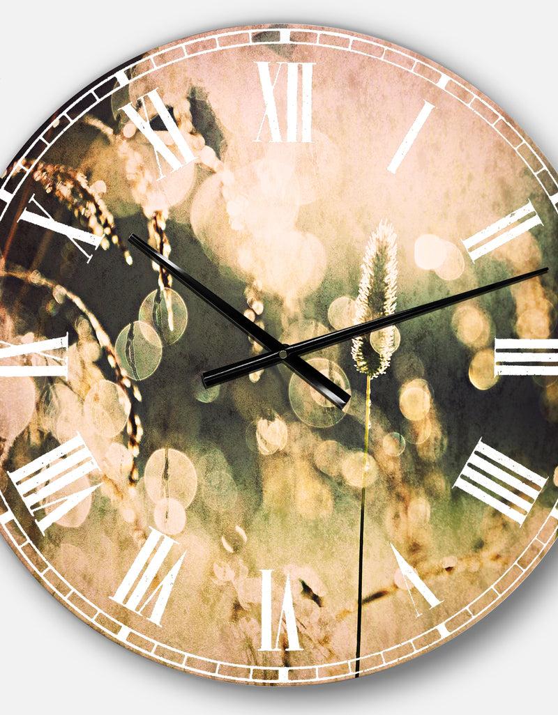 DesignQ Sunny Meadow With Wild Flowers - Flower Large Wall CLock