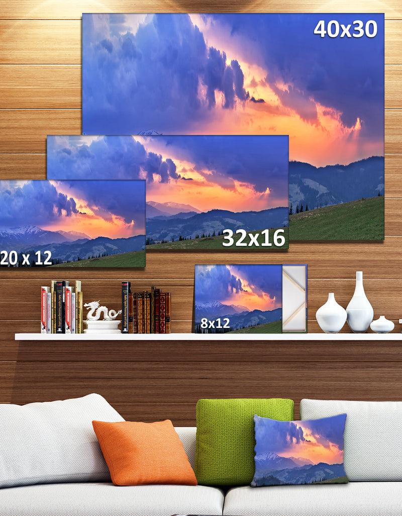 DesignQ Sunny Spring Evening Panorama - Oversized Landscape Wall Art Print