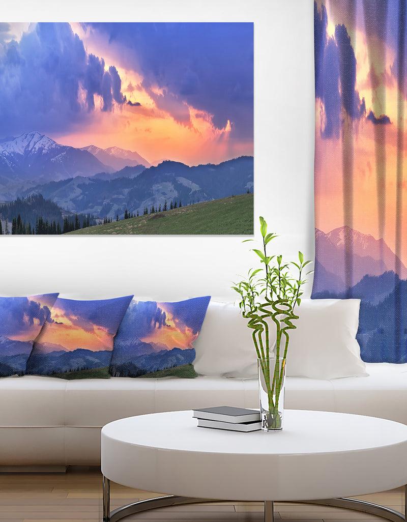 DesignQ Sunny Spring Evening Panorama - Oversized Landscape Wall Art Print