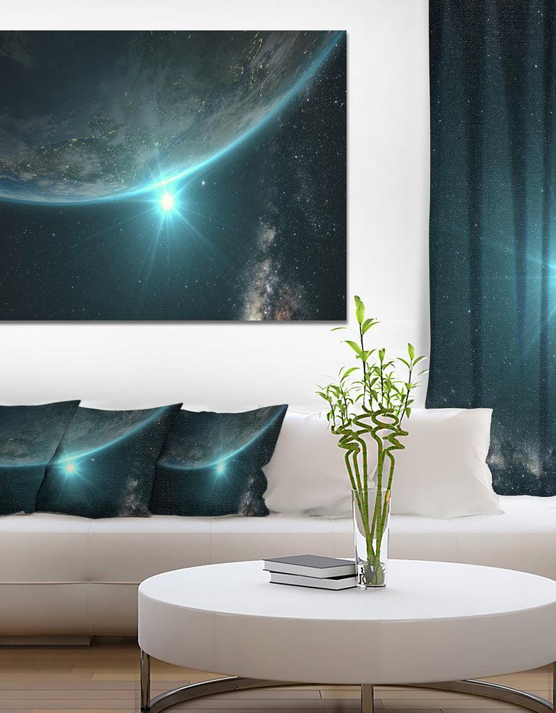 DesignQ Sunrise in Earth from Space - Contemporary Landscape Canvas Art