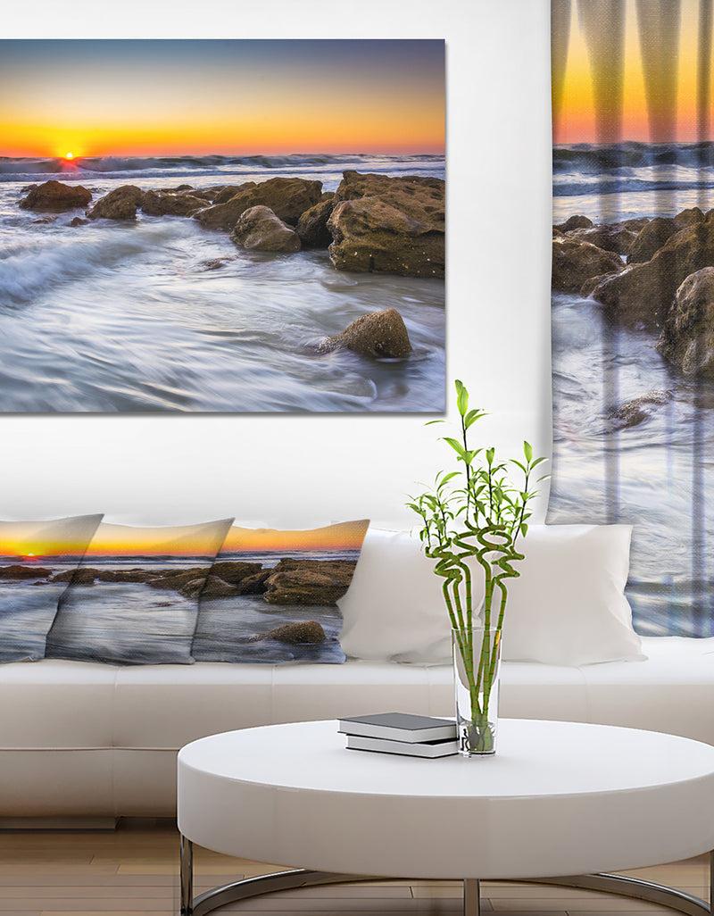 DesignQ Sunrise in Palm Coast - Landscapes Sea & Shore Photographic on wrapped Canvas
