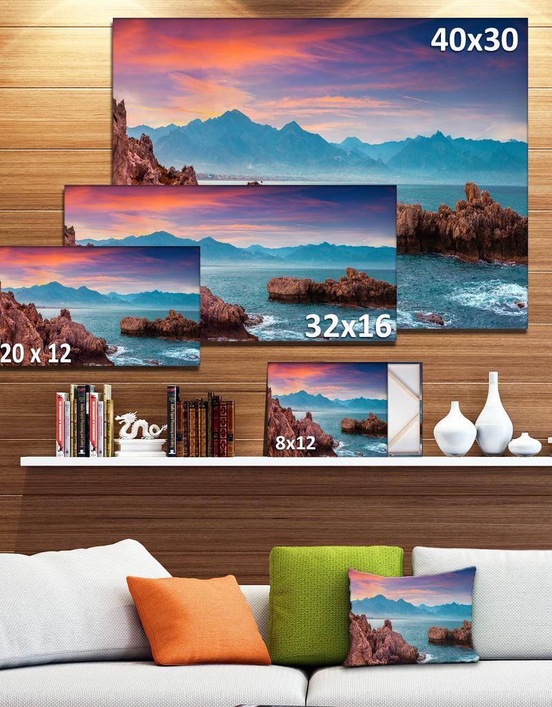 DesignQ Sunrise On Barbor Milazzo Panorama - Landscape Print Wall Artwork