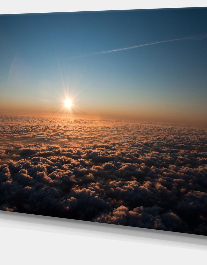 DesignQ Sunset Above The Dark Clouds - Oversized Beach Canvas Artwork