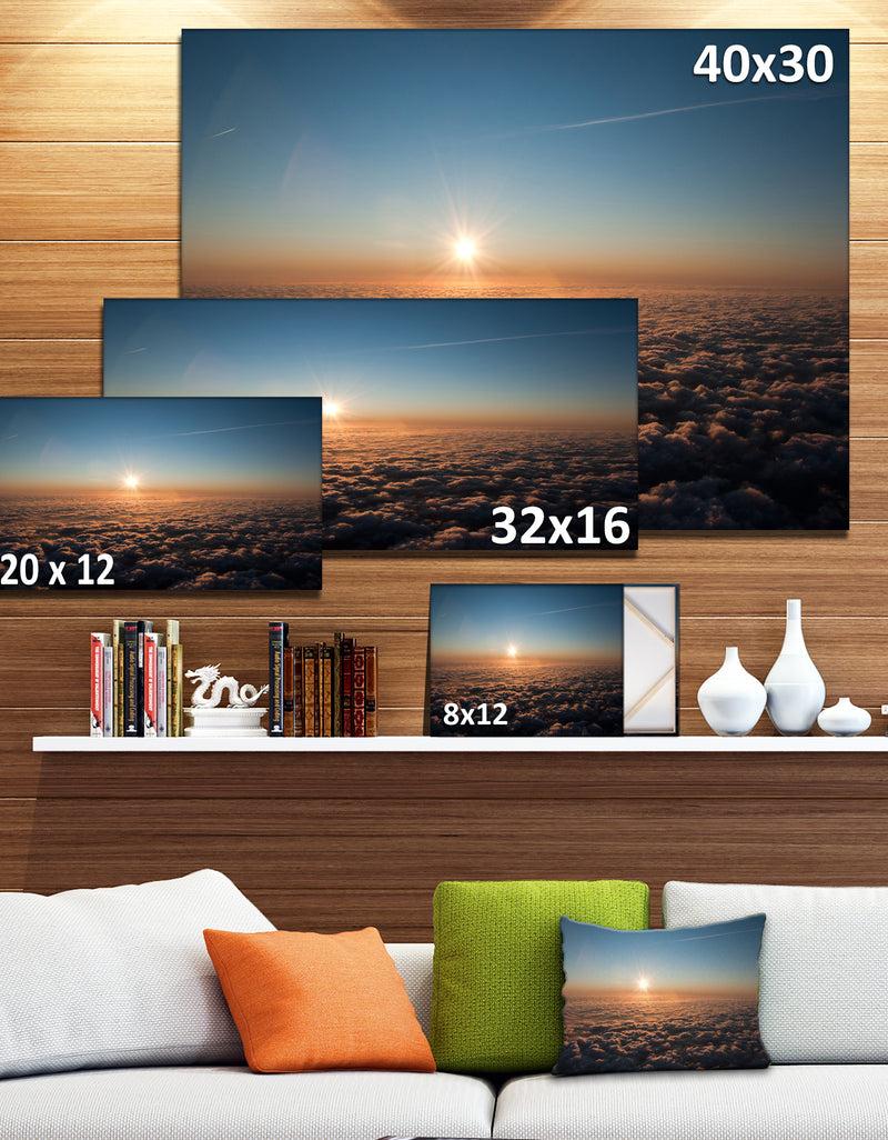 DesignQ Sunset Above The Dark Clouds - Oversized Beach Canvas Artwork