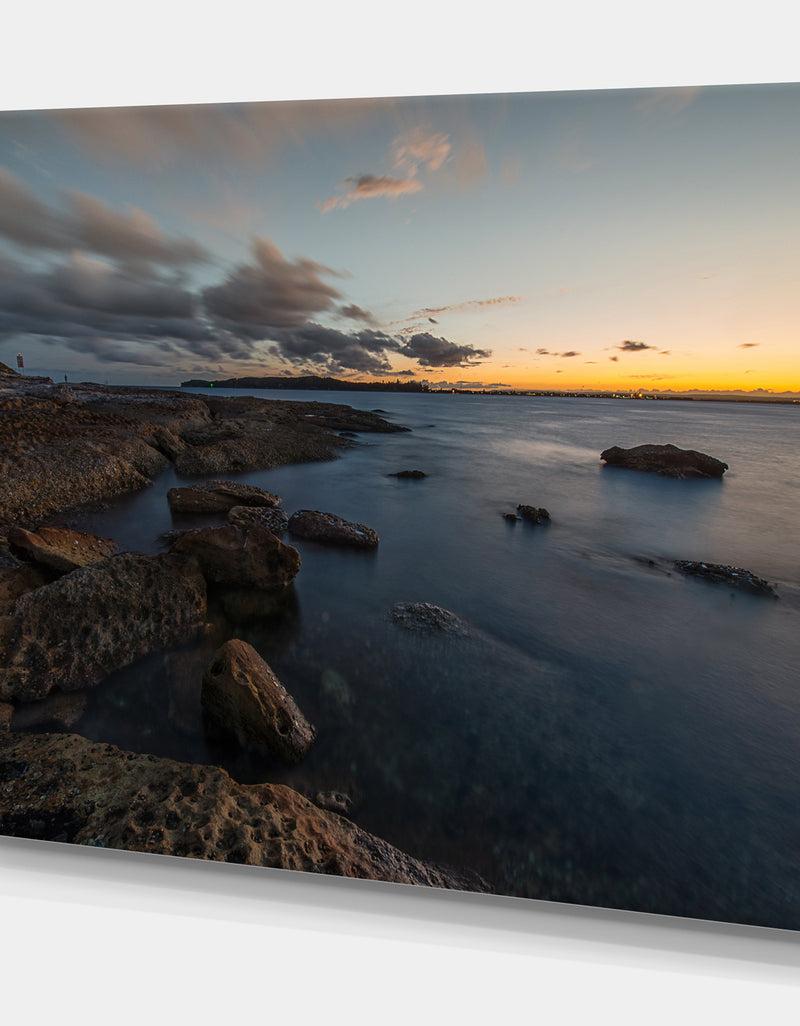 DesignQ Sunset At La Perouse Beach Sydney - Large Seashore Canvas Print