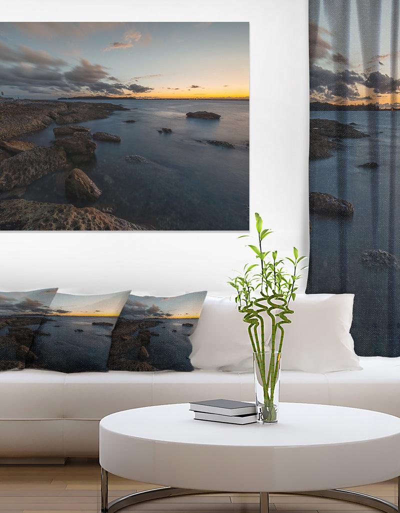 DesignQ Sunset at La Perouse Beach Sydney - Large Seashore Canvas Print