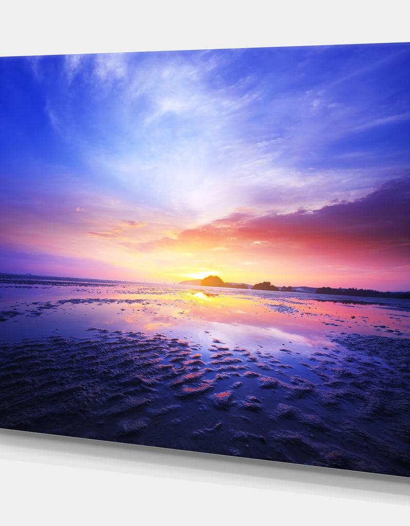 DesignQ Sunset At Lowtide - Landscapes Sea & Shore Photographic On Wrapped Canvas