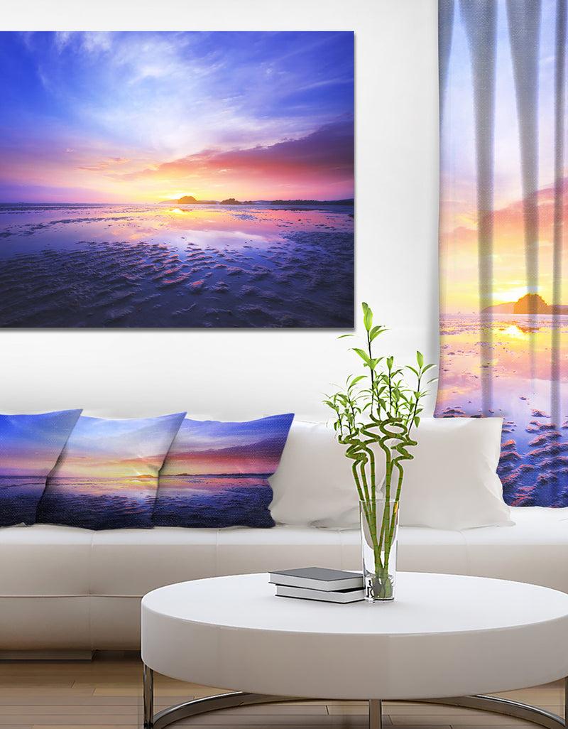 DesignQ Sunset at lowtide - Landscapes Sea & Shore Photographic on wrapped Canvas