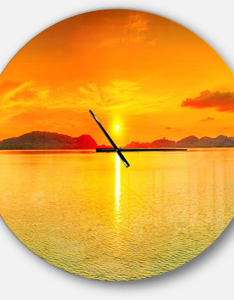 DesignQ Sunset Panorama - Oversized Coastal Wall CLock