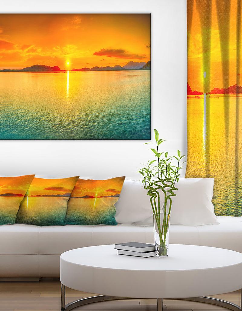DesignQ Sunset Panorama - Photography Canvas Art Print