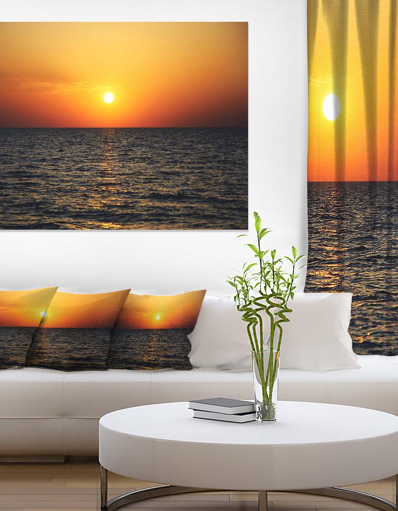 DesignQ Sunset Panorama under Sea Surface - Modern Seashore Canvas Art