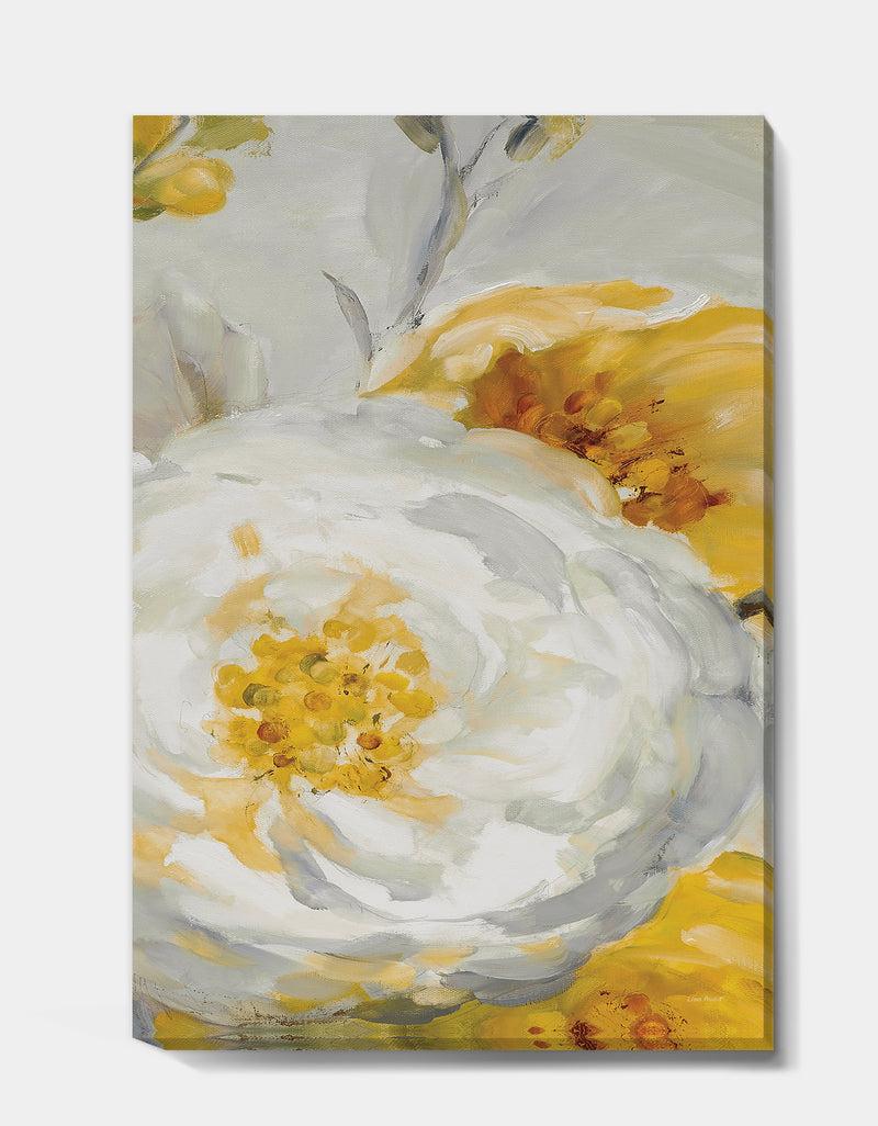 DesignQ Sunshine Yellow Flower I - Floral Canvas Artwork