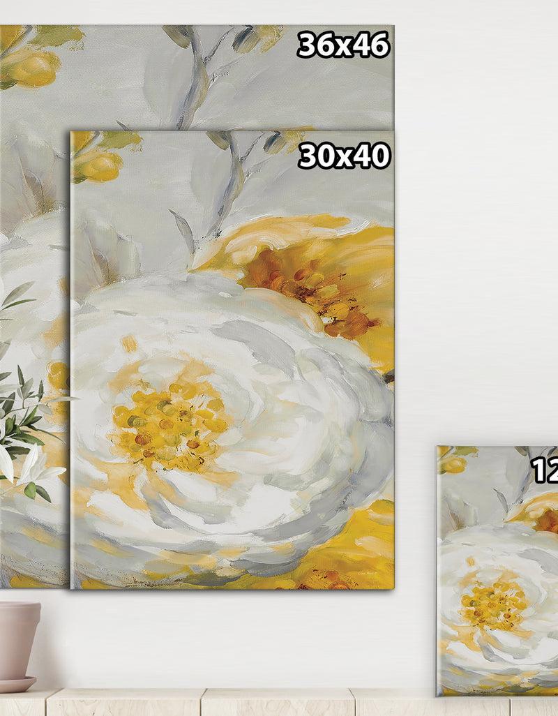 DesignQ Sunshine Yellow Flower I - Floral Canvas Artwork