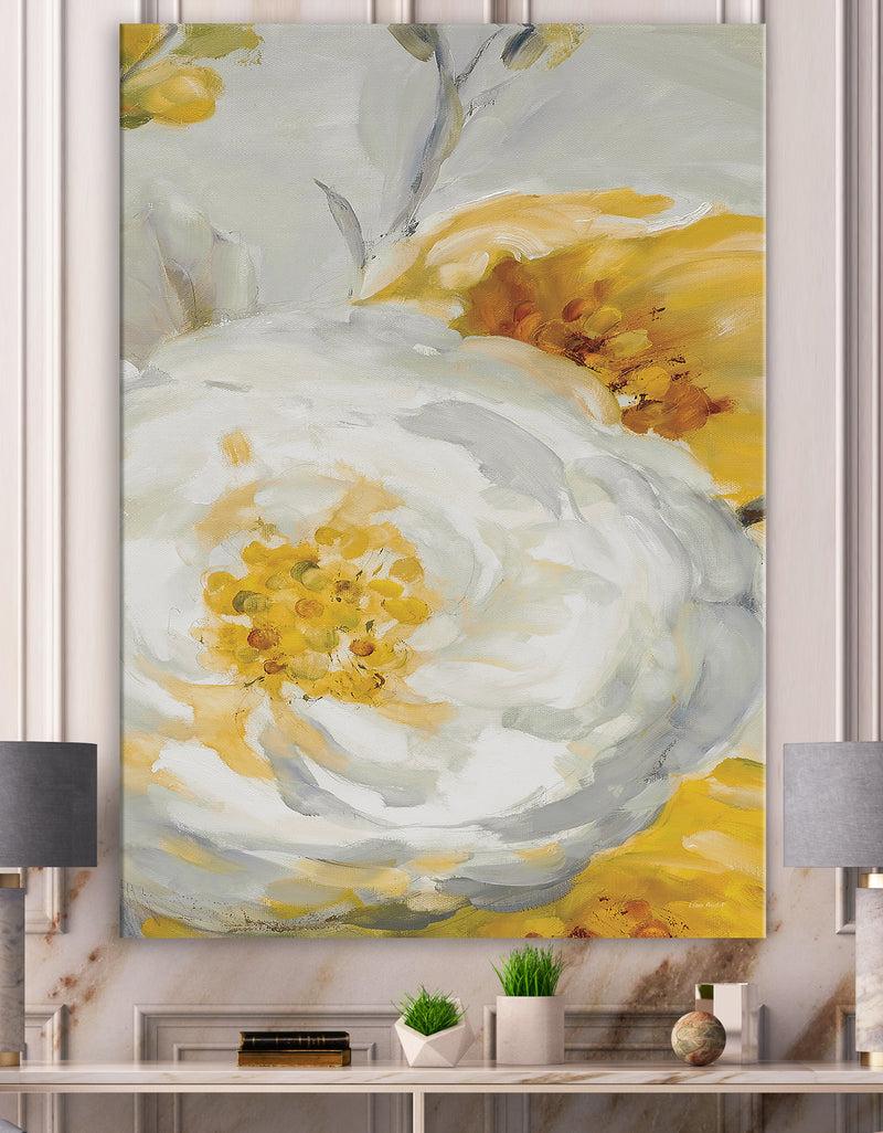 DesignQ Sunshine Yellow Flower I - Floral Canvas Artwork