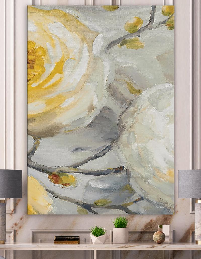 DesignQ Sunshine Yellow Flower II - Floral Canvas Art