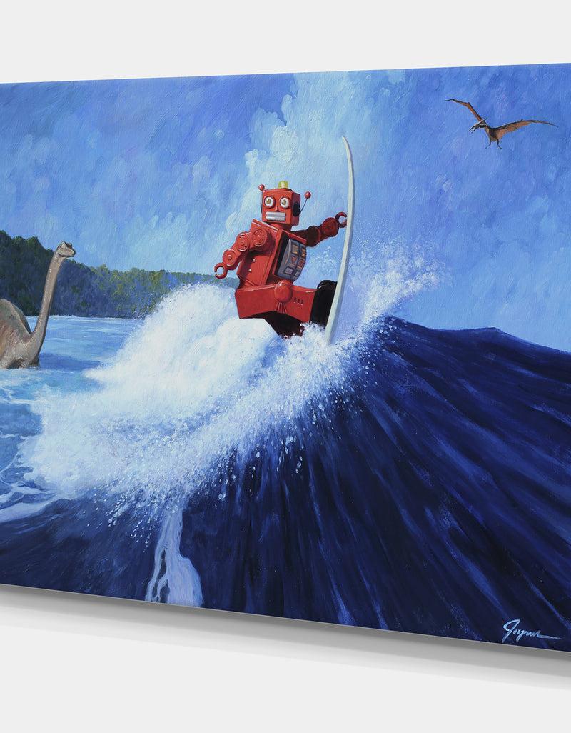 DesignQ Surfer Joe - Modern & Contemporary Premium Canvas Wall Art