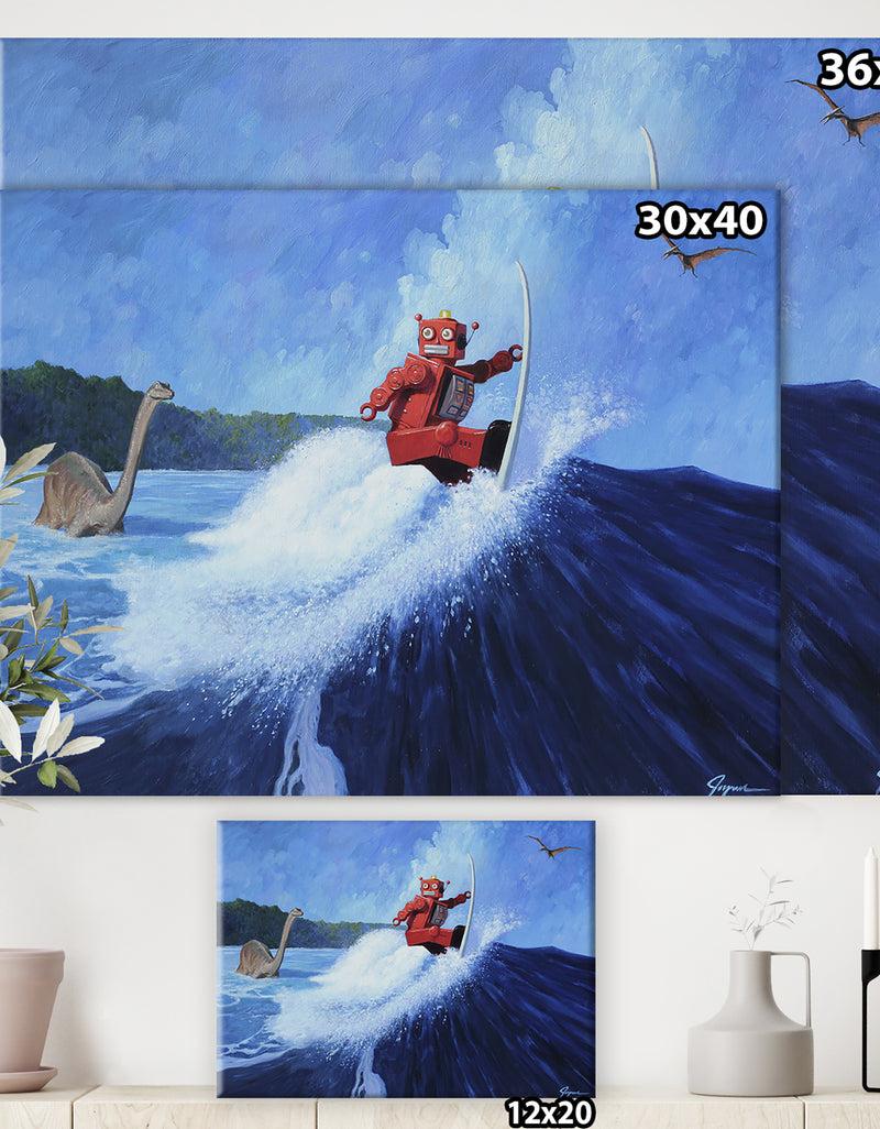 DesignQ Surfer Joe - Modern & Contemporary Premium Canvas Wall Art