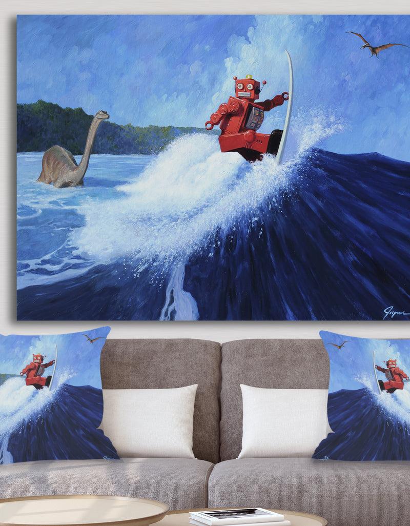 DesignQ Surfer Joe - Modern & Contemporary Premium Canvas Wall Art