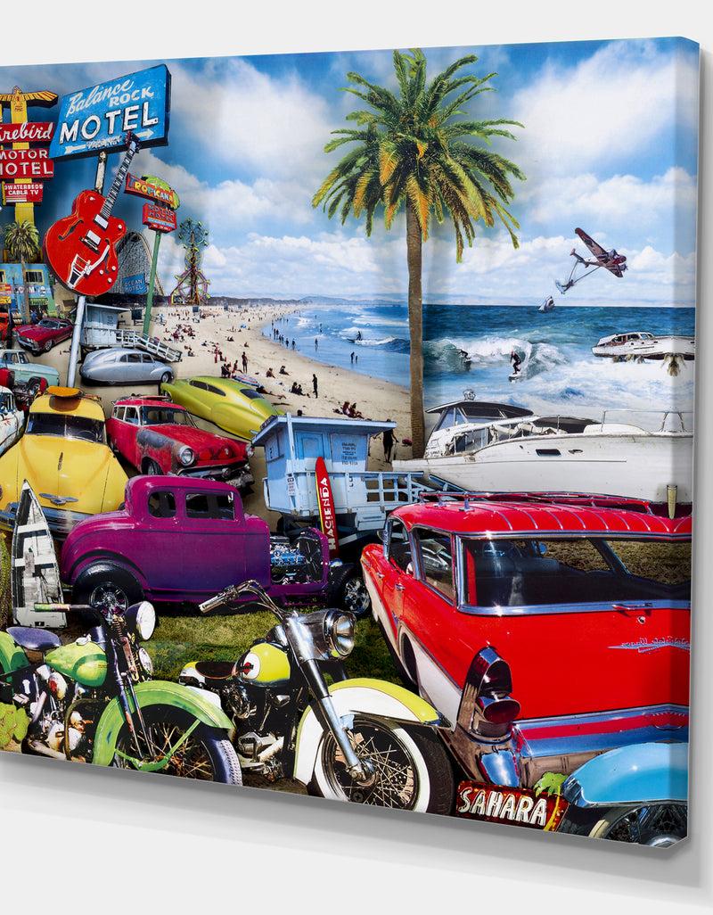 DesignQ Surfside Motor Court 1 - Modern & Contemporary Canvas Wall Art