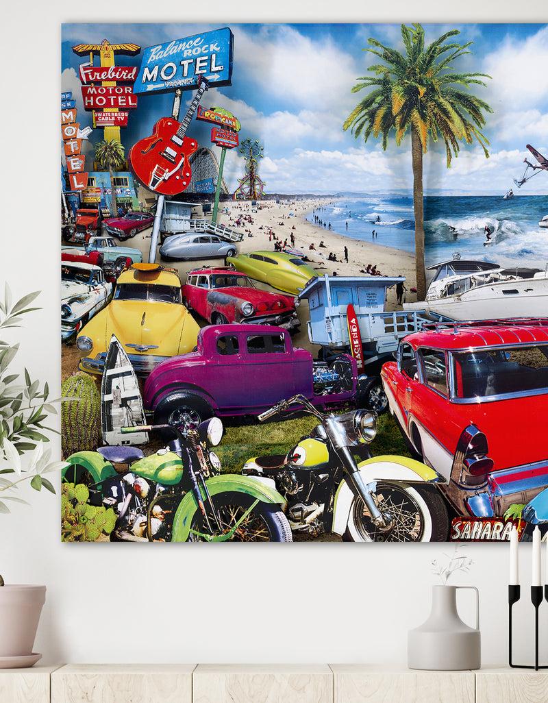 DesignQ Surfside Motor Court 1 - Modern & Contemporary Canvas Wall Art