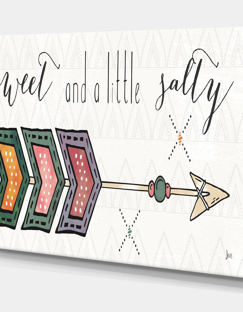 DesignQ Sweet And A Little Guilty Boho Arrow II - Bohemian & Eclectic Premium Canvas Wall Art
