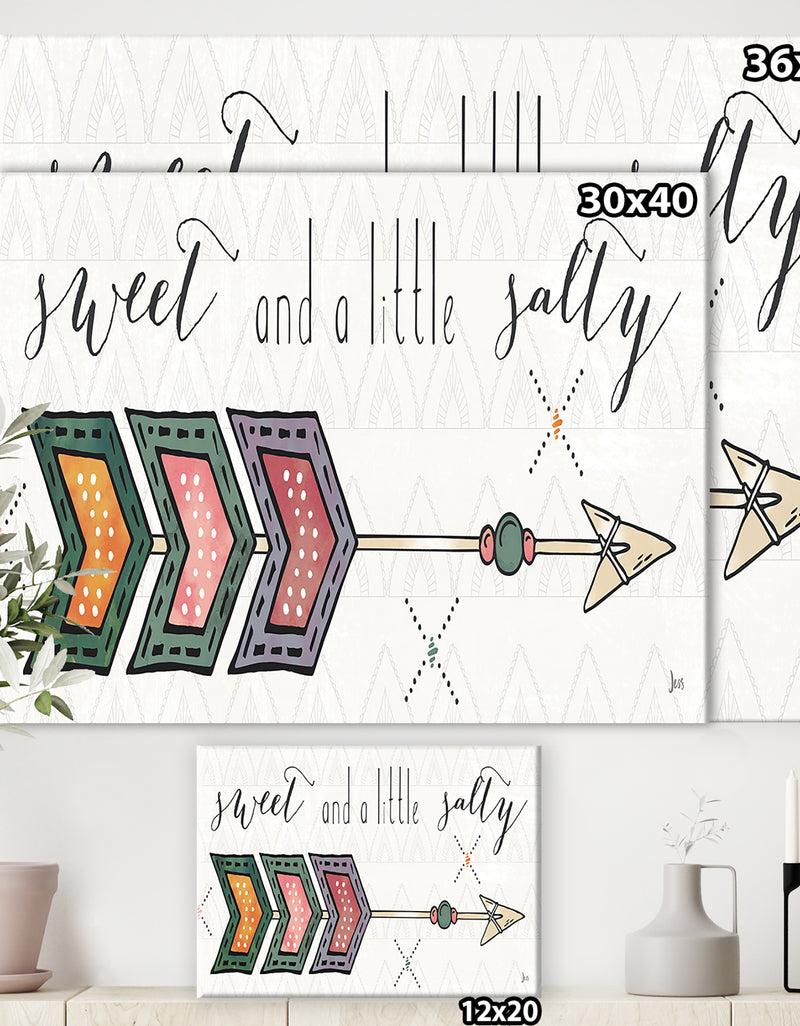 DesignQ Sweet And A Little Guilty Boho Arrow II - Bohemian & Eclectic Premium Canvas Wall Art