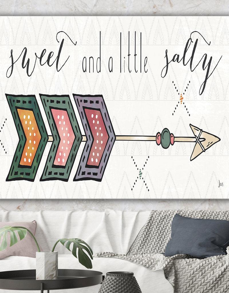 DesignQ sweet and a little guilty Boho Arrow II - Bohemian & Eclectic Premium Canvas Wall Art