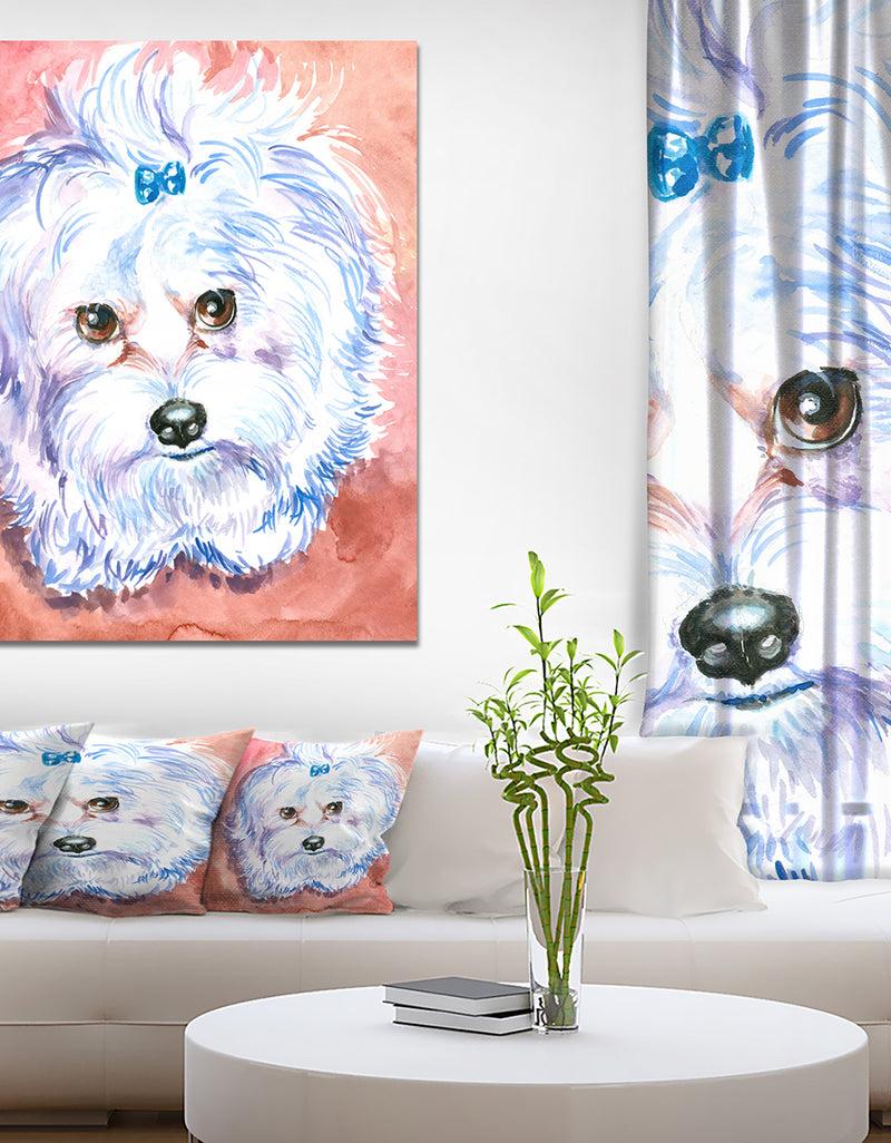 DesignQ Sweet dog - Animals Painting Print on Wrapped Canvas
