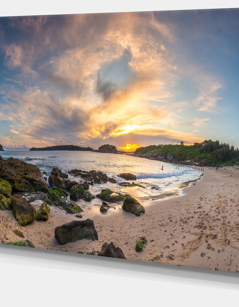 DesignQ Sydney Seashore During Sunset - Seashore Canvas Wall Artwork