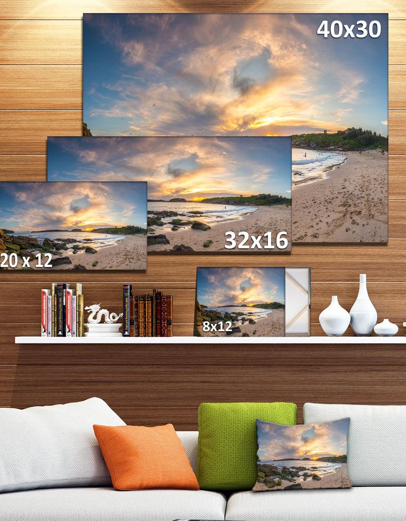 DesignQ Sydney Seashore During Sunset - Seashore Canvas Wall Artwork