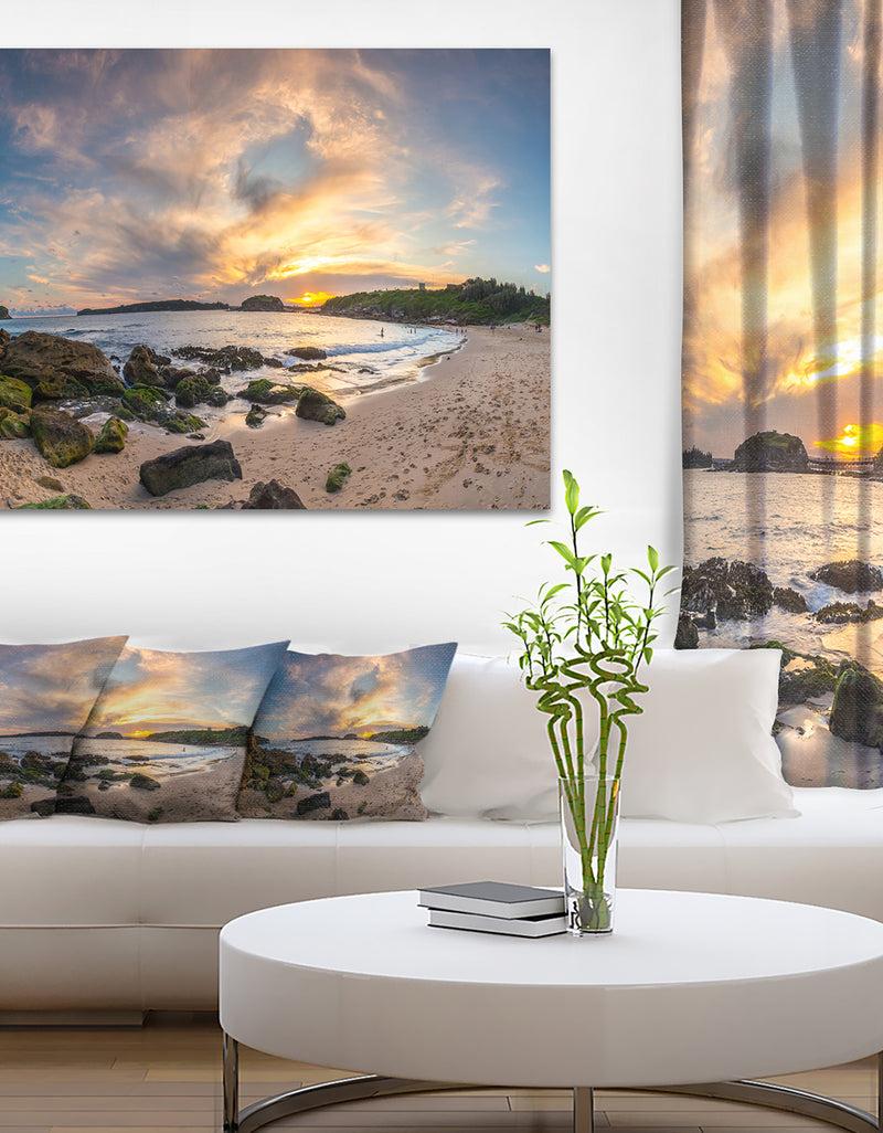 DesignQ Sydney Seashore during Sunset - Seashore Canvas Wall Artwork