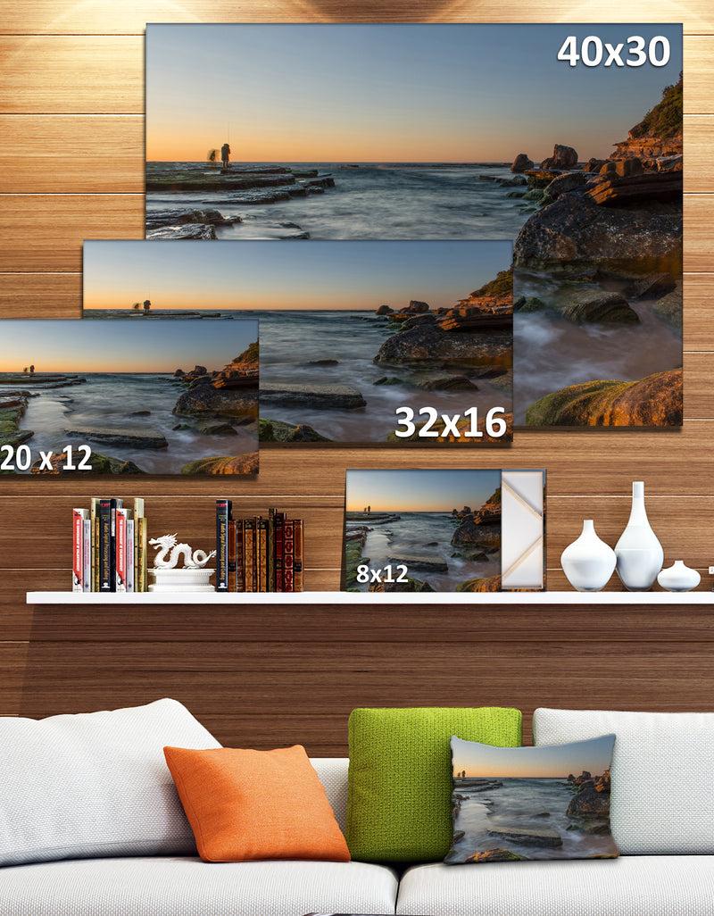 DesignQ Sydney Sunrise Over Seashore - Seashore Canvas Wall Artwork