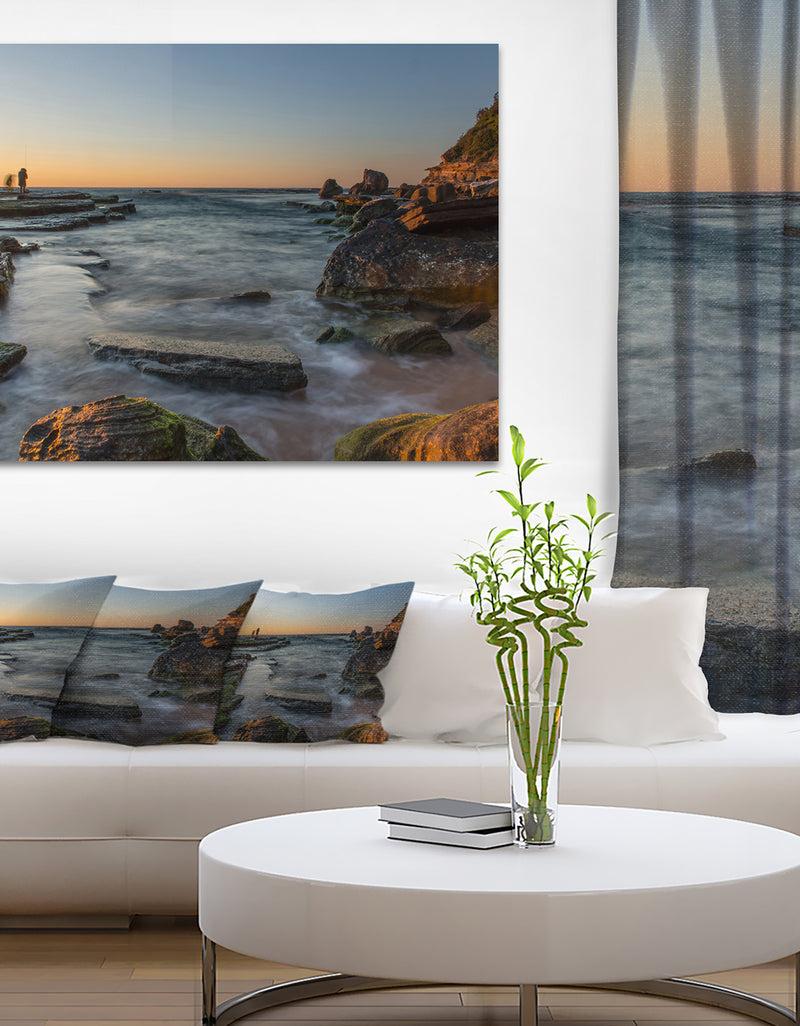 DesignQ Sydney Sunrise Over Seashore - Seashore Canvas Wall Artwork