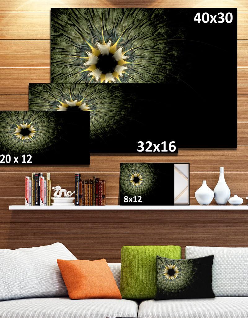 DesignQ Symmetrical Fractal Flower In Light Green - Modern Floral Canvas Wall Art