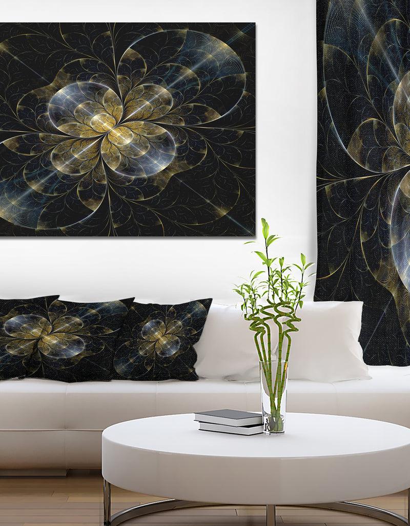 DesignQ Symmetrical Golden Fractal Flower - Extra Large Floral Canvas Art Print