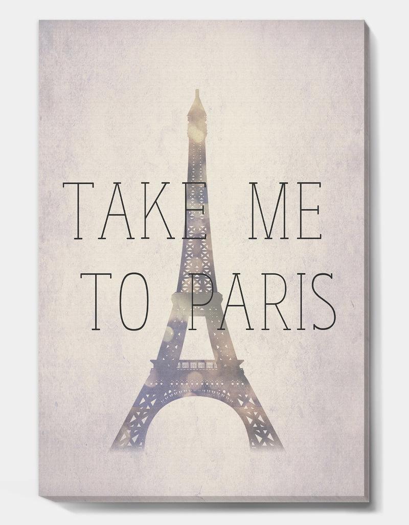DesignQ Take Me To Paris - Traditional Premium Canvas Wall Art