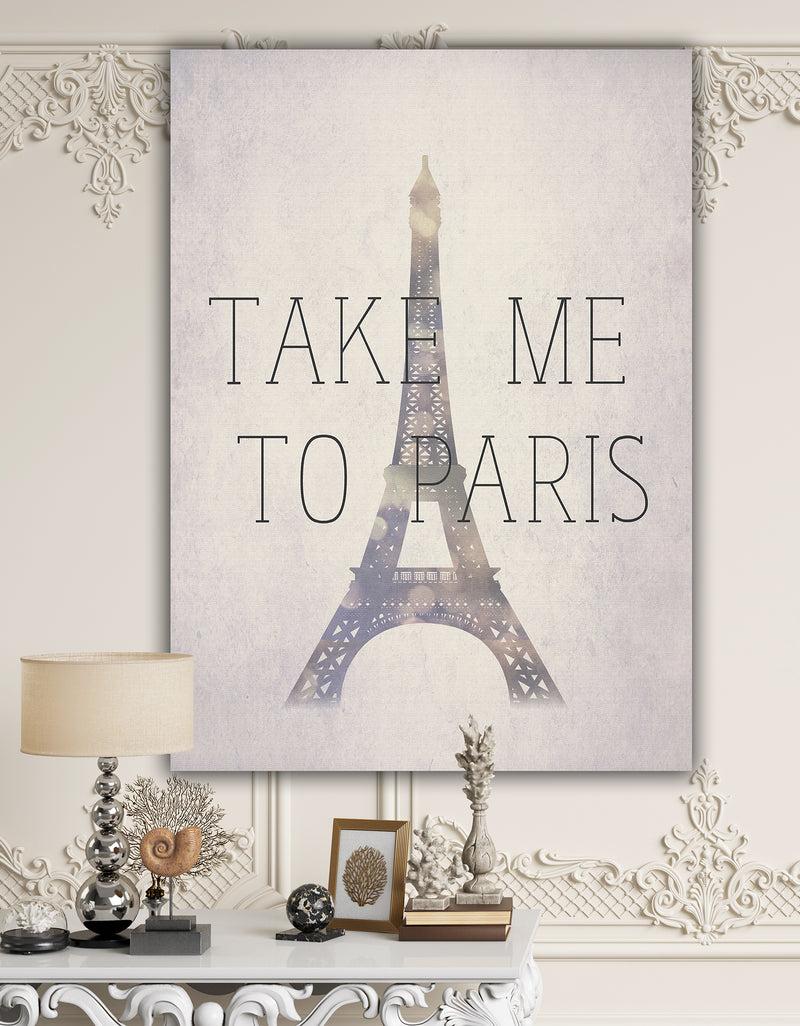 DesignQ Take Me To Paris - Traditional Premium Canvas Wall Art